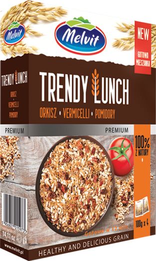 Trendy Lunch orkisz, vermicelli, pomidory 4 x 100 g Trendy Lunch orkisz, vermicelli, pomidory 4 x 100 g