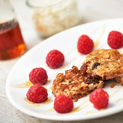 Placuszki owsiane z malinami